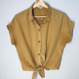 Thread & Supply front knotted short sleeve top